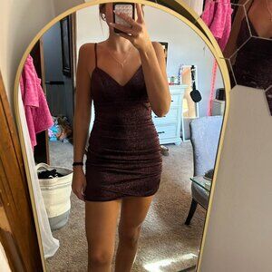 Ever-Pretty Women's Brown and Burgundy Dress